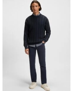 BOSS Mens Katus Structured Jumper Dark Blue -Repertoire Fashion Store boss mens katus structured jumper dark blue p46670 315821 image