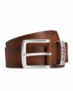 BOSS Mens Leather Belt Brown