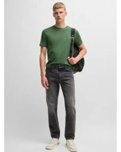 BOSS Mens Logo Patch T-Shirt Light Green -Repertoire Fashion Store boss mens logo patch t shirt light green p45179 291590 image