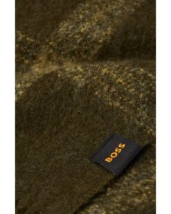 BOSS Mens Narratore Dark Green Tonal Check Scarf -Repertoire Fashion Store boss mens narratore dark green tonal check scarf p41453 246900 image