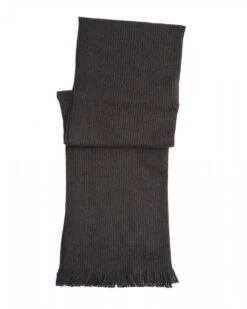 BOSS Mens Olive Green Buccio Mouliné-Wool Scarf