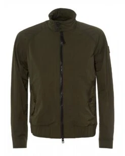 BOSS Mens Osames-D Lightweight Olive Green Bomber Jacket