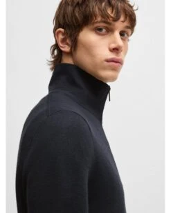 BOSS Mens P-Bart Zip Jumper Navy Blue -Repertoire Fashion Store boss mens p bart zip jumper navy blue p45933 305002 image