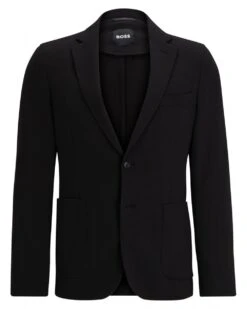 BOSS Mens P Hanry Micro Patterned Slim Jacket Black