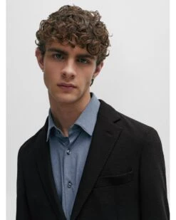 BOSS Mens P Hanry Micro Patterned Slim Jacket Black -Repertoire Fashion Store boss mens p hanry micro patterned slim jacket black p44528 288565 image
