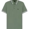 BOSS Mens Paddy Tipped Pique Polo Shirt Green