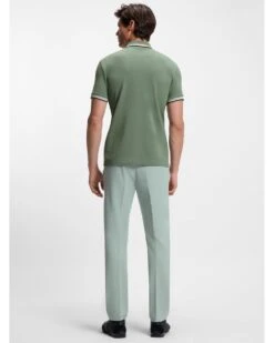 BOSS Mens Paddy Tipped Pique Polo Shirt Green -Repertoire Fashion Store boss mens paddy tipped pique polo shirt green p47066 320248 image