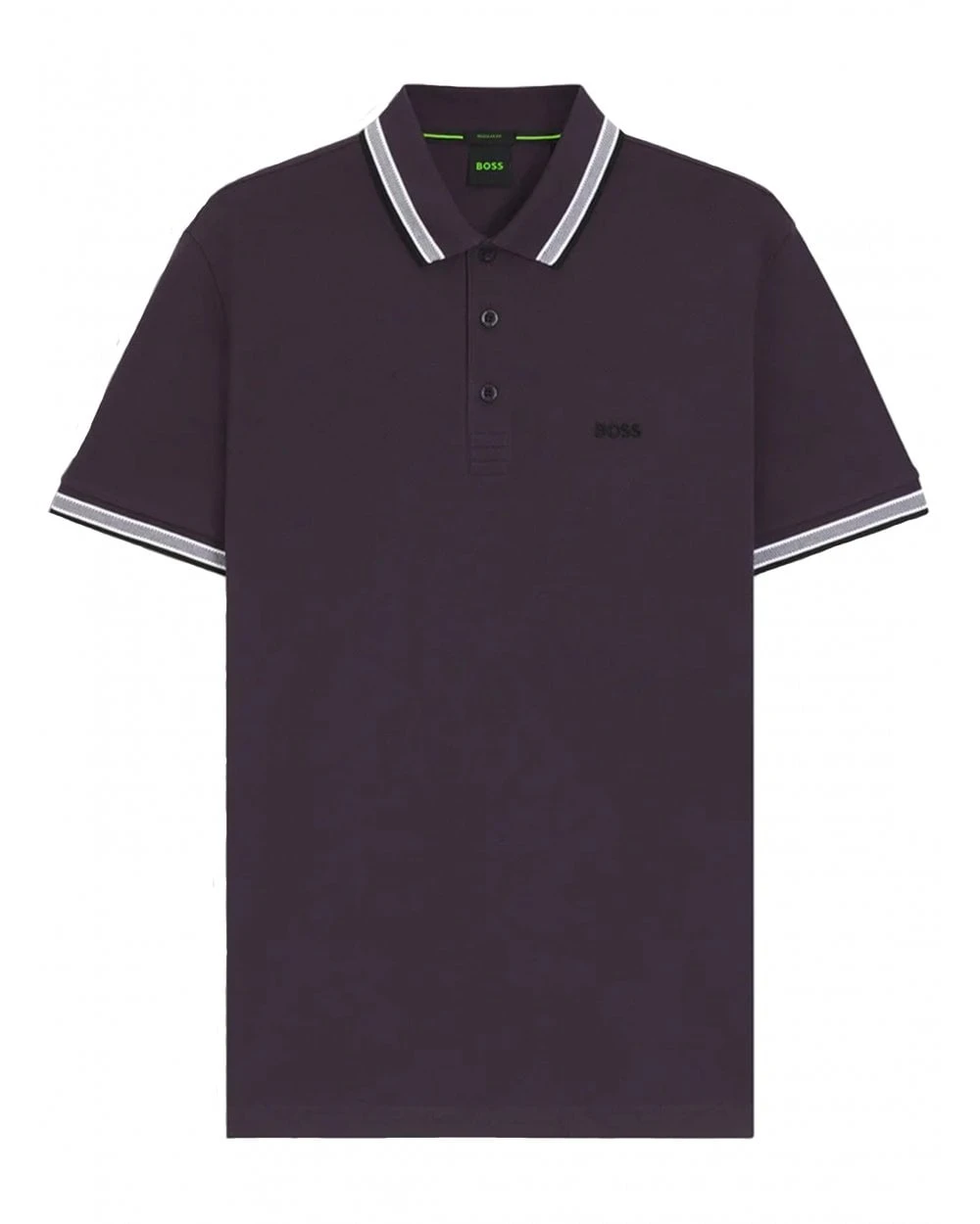 BOSS Mens Paddy Tipped Pique Polo Shirt Plum Purple 1 BOSS Mens Paddy Tipped Pique Polo Shirt Plum Purple
