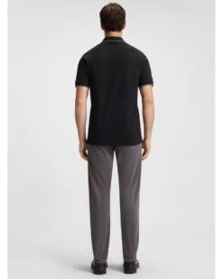 BOSS Mens Passertip Pique Tipped Polo Shirt Black -Repertoire Fashion Store boss mens passertip pique tipped polo shirt black p46992 320580 image