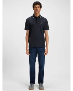 BOSS Mens PasserTip Polo Shirt Dark Blue -Repertoire Fashion Store boss mens passertip polo shirt dark blue p46664 315711 image