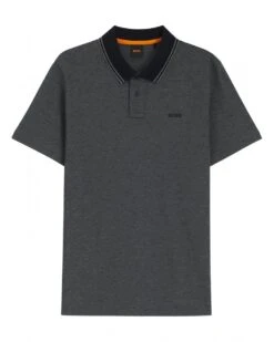 BOSS Mens PE Oxford New Pique Polo Shirt Dark Blue