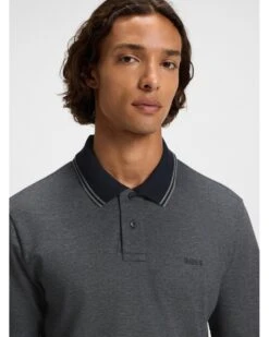 BOSS Mens PE Oxford New Pique Polo Shirt Dark Blue -Repertoire Fashion Store boss mens pe oxford new pique polo shirt dark blue p46663 315681 image