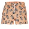 BOSS Mens Pineapple Motif Swim Shorts Medium Orange