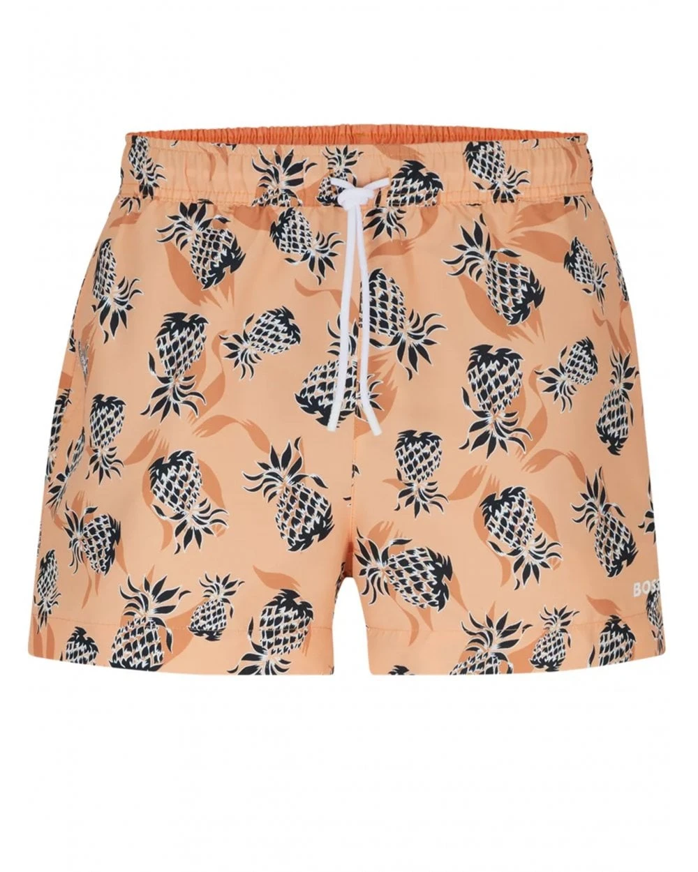 BOSS Mens Pineapple Motif Swim Shorts Medium Orange 1 BOSS Mens Pineapple Motif Swim Shorts Medium Orange