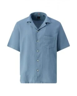 BOSS Mens Rayer_M Pocket Shirt Blue