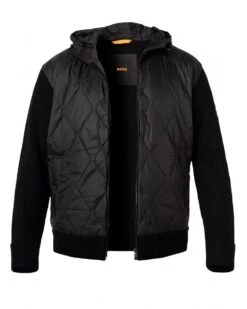 BOSS Mens Relaxed Fit Kaflero Hooded Hybrid Jacket Black