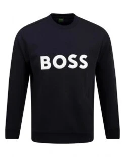 BOSS Mens Sablo 1 3D Moulded Logo Sweatshirt Dark Blue