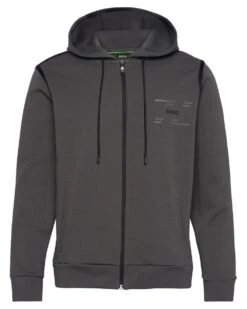 BOSS Mens Saggy Tape Logo Hoodie Dark Grey