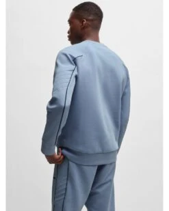 BOSS Mens Salbo 1 Sweatshirt Open Blue -Repertoire Fashion Store boss mens salbo 1 sweatshirt open blue p45171 292166 image