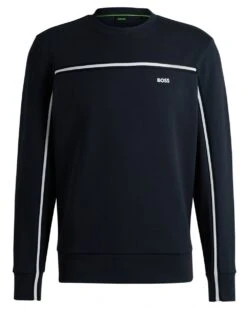 BOSS Mens Salbo 1 Tape Insert Sweatshirt Dark Blue