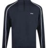 BOSS Mens Salbo 1 Tape Quarter Zip Sweatshirt Dark Blue -Repertoire Fashion Store boss mens salbo 1 tape quarter zip sweatshirt dark blue p45669 299000 image