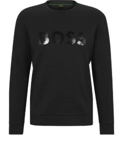 BOSS Mens Salbo Mirror Logo Sweatshirt Black