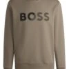 BOSS Mens Salbo Tape Logo Sweatshirt Green -Repertoire Fashion Store boss mens salbo tape logo sweatshirt green p45952 303084 image