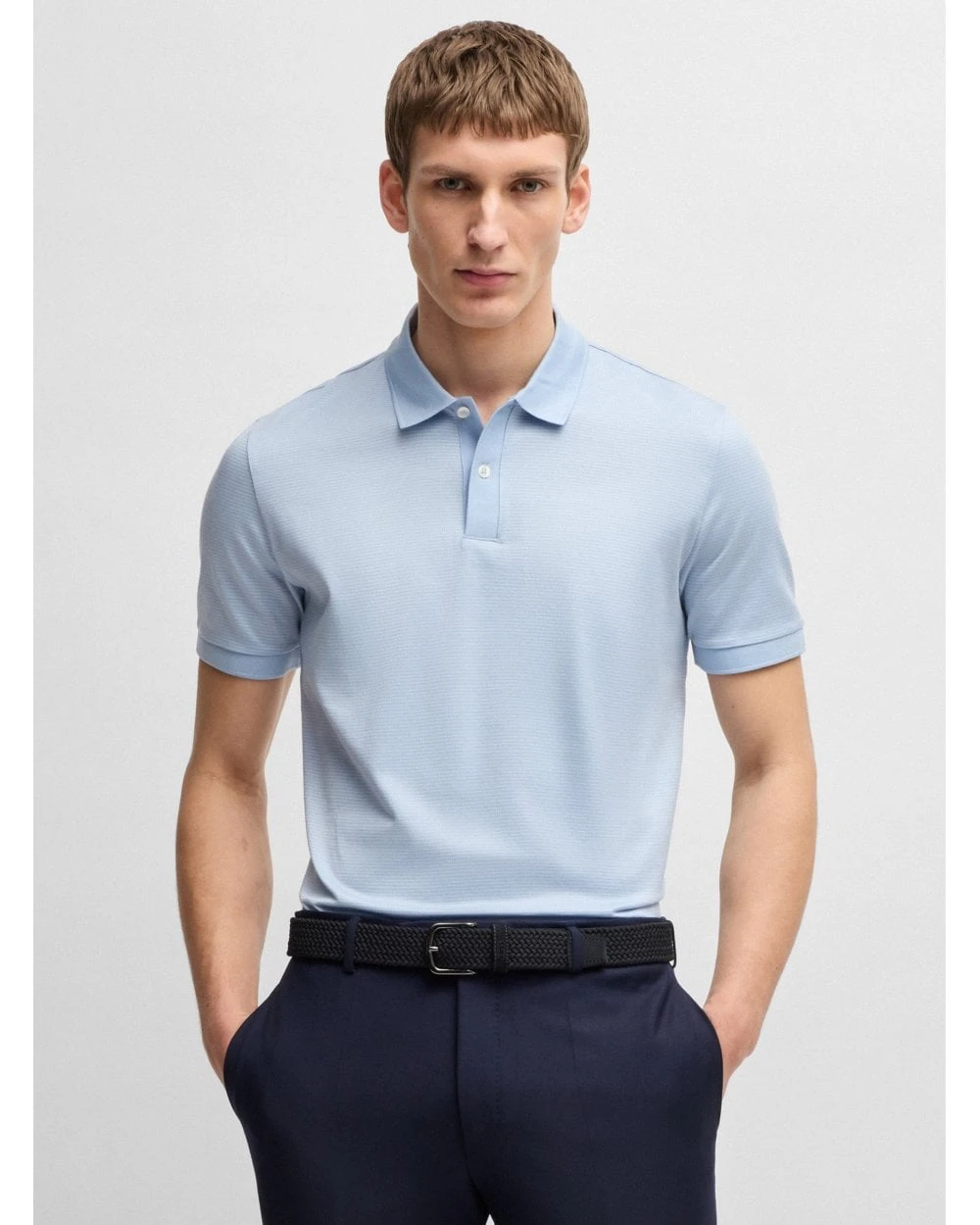 BOSS Mens Sash-Wine Woven Belt Dark Blue 2 BOSS Mens Sash-Wine Woven Belt Dark Blue - Image 2