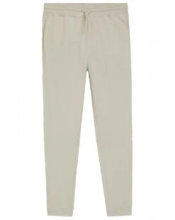 BOSS Mens SeStart Terry Patch Logo Tracksuit Sweatpants Light Beige