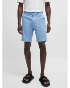 BOSS Mens Stretch Slim Chino Shorts Light Blue -Repertoire Fashion Store boss mens stretch slim chino shorts light blue p44973 286863 image