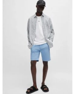 BOSS Mens Stretch Slim Chino Shorts Light Blue -Repertoire Fashion Store boss mens stretch slim chino shorts light blue p44973 286869 image