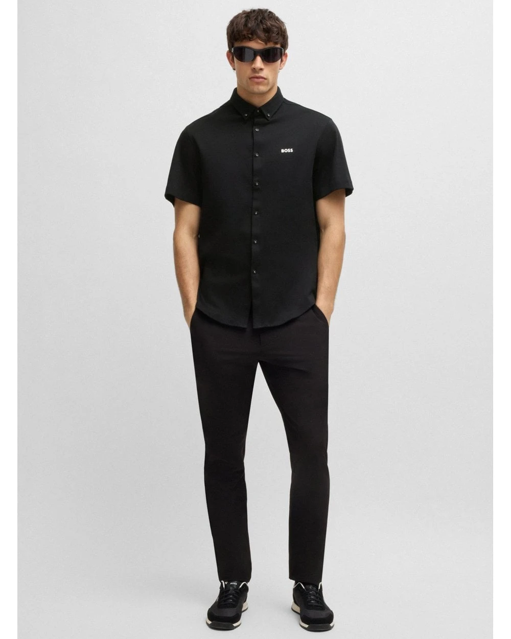 BOSS Mens Style B Motion Short Sleeve Shirt Black 3 BOSS Mens Style B Motion Short Sleeve Shirt Black - Image 3