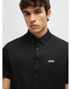 BOSS Mens Style B Motion Short Sleeve Shirt Black 9 BOSS Mens Style B Motion Short Sleeve Shirt Black -Repertoire Fashion Store boss mens style b motion short sleeve shirt black p46510 309243 image