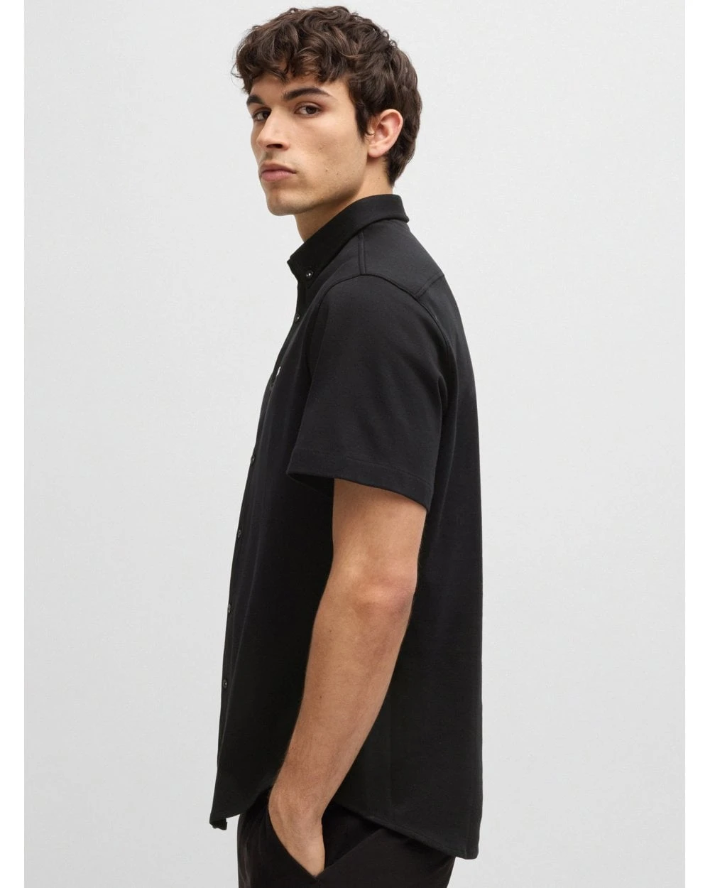 BOSS Mens Style B Motion Short Sleeve Shirt Black 5 BOSS Mens Style B Motion Short Sleeve Shirt Black - Image 5