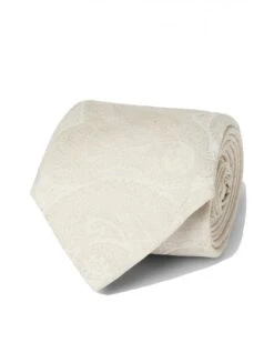 BOSS Mens Swirl Tie Beige White