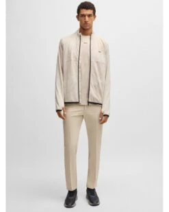 BOSS Mens T_Commuter Stretch Slim Trousers Beige -Repertoire Fashion Store boss mens t commuter stretch slim trousers beige p46513 312098 image