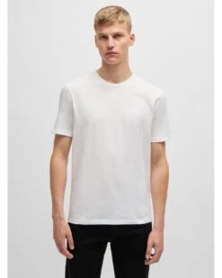 BOSS Mens Tales Patch Logo T-Shirt White -Repertoire Fashion Store boss mens tales patch logo t shirt white p46986 320653 image