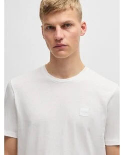 BOSS Mens Tales Patch Logo T-Shirt White -Repertoire Fashion Store boss mens tales patch logo t shirt white p46986 320659 image