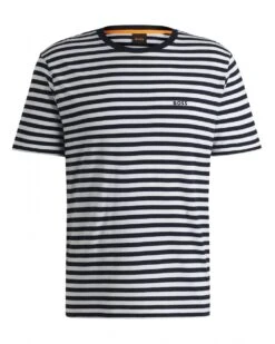 BOSS Mens Tales Stripe T-Shirt Black/White
