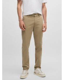 BOSS Mens Tapered Chino Trousers Beige -Repertoire Fashion Store boss mens tapered chino trousers beige p46462 307390 image