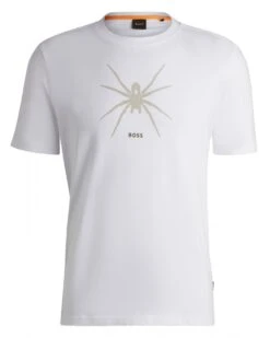 BOSS Mens TE_Spiderbat Seasonal Print T-Shirt White