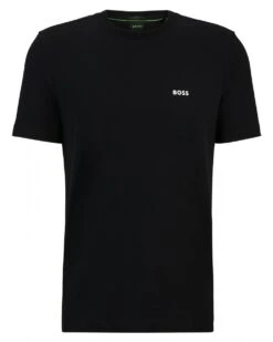 BOSS Mens Tee Contrast Logo T-Shirt Black