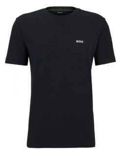 BOSS Mens Tee Contrast Logo T-Shirt Dark Blue