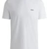 BOSS Mens Tee Contrast Logo T-Shirt White