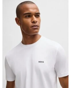 BOSS Mens Tee Contrast Logo T-Shirt White -Repertoire Fashion Store boss mens tee contrast logo t shirt white p46487 307756 image