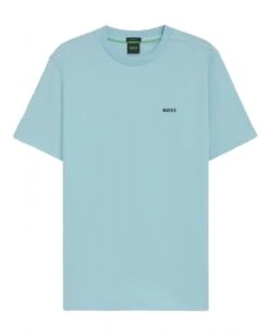 BOSS Mens Tee Logo T-Shirt Light Blue