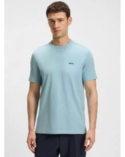 BOSS Mens Tee Logo T-Shirt Light Blue -Repertoire Fashion Store boss mens tee logo t shirt light blue p46620 315011 image