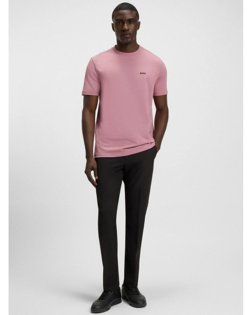 BOSS Mens Tee Logo T-Shirt Pink 4 BOSS Mens Tee Logo T-Shirt Pink - Image 4