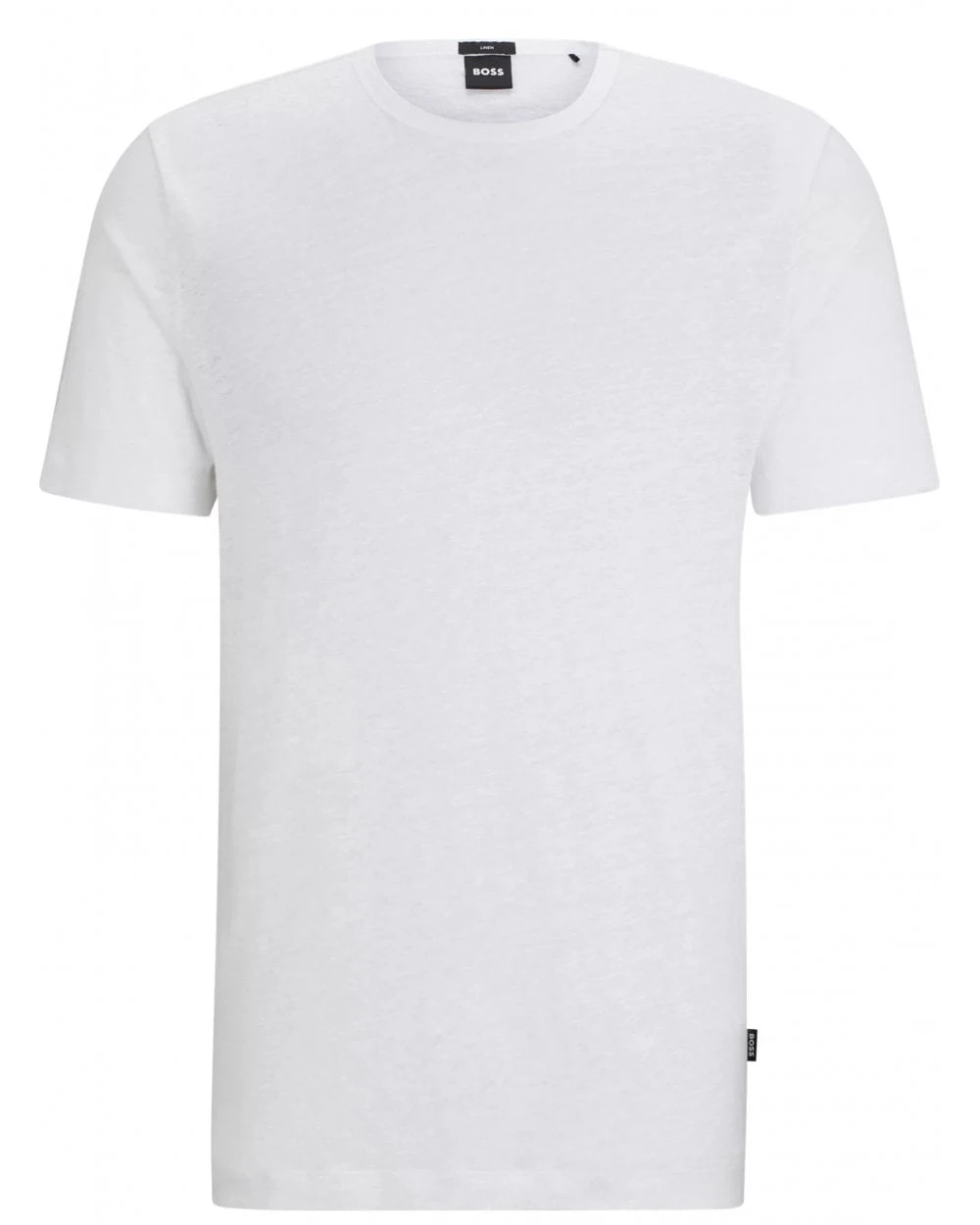 BOSS Mens Tiburt Linen T-Shirt White 1 BOSS Mens Tiburt Linen T-Shirt White