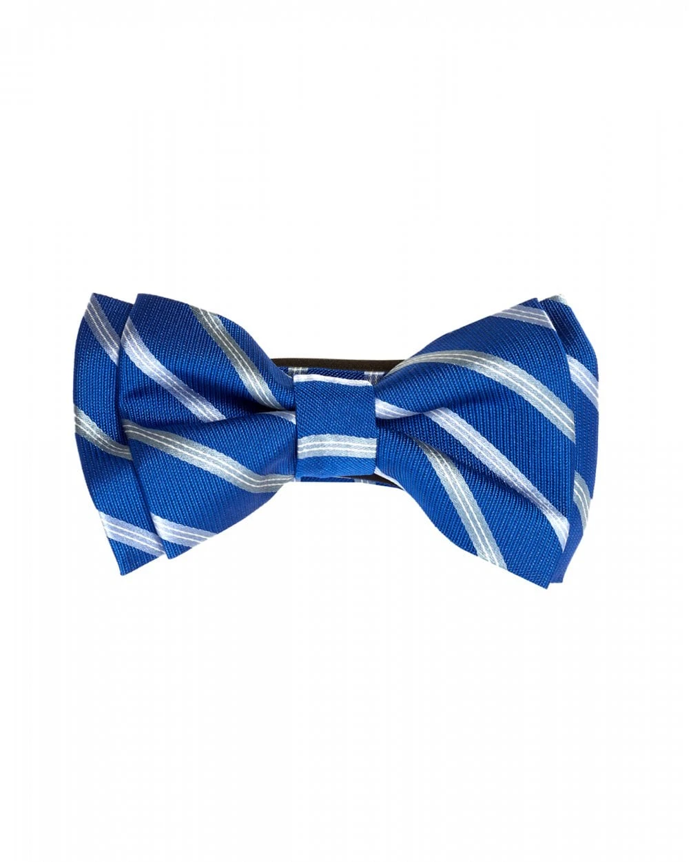 BOSS Mens Vintage Bright Blue Striped Bow Tie 1 BOSS Mens Vintage Bright Blue Striped Bow Tie